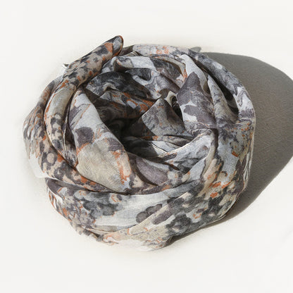Scarvii Floral Summer Long Scarf displayed to emphasize long shape and floral design