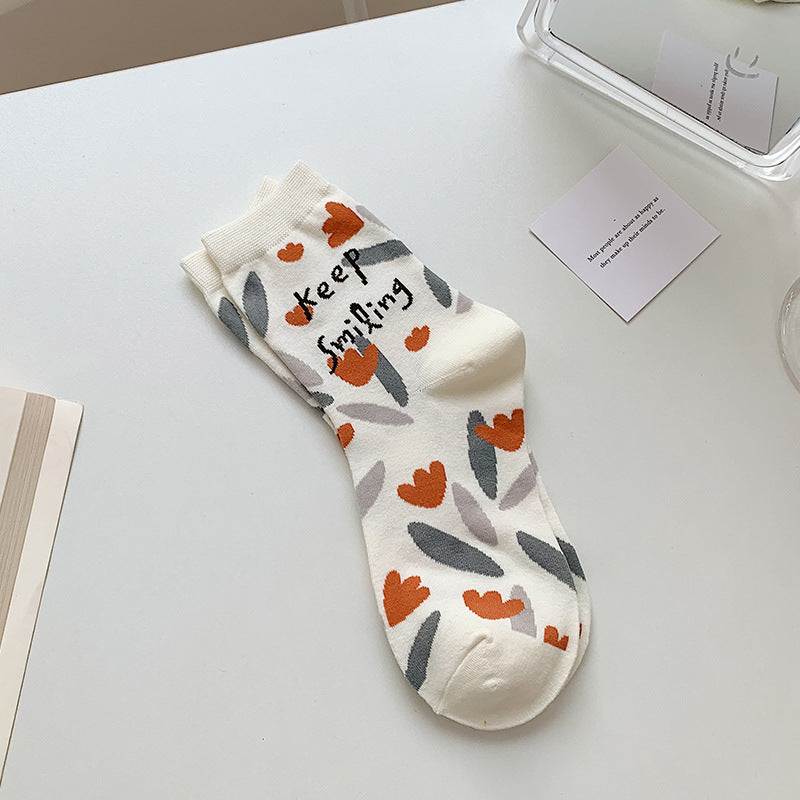 Rufia Cotton Socks for Women | 5 Pairs | Smile and Bear Pattern | Cute and Fashionable