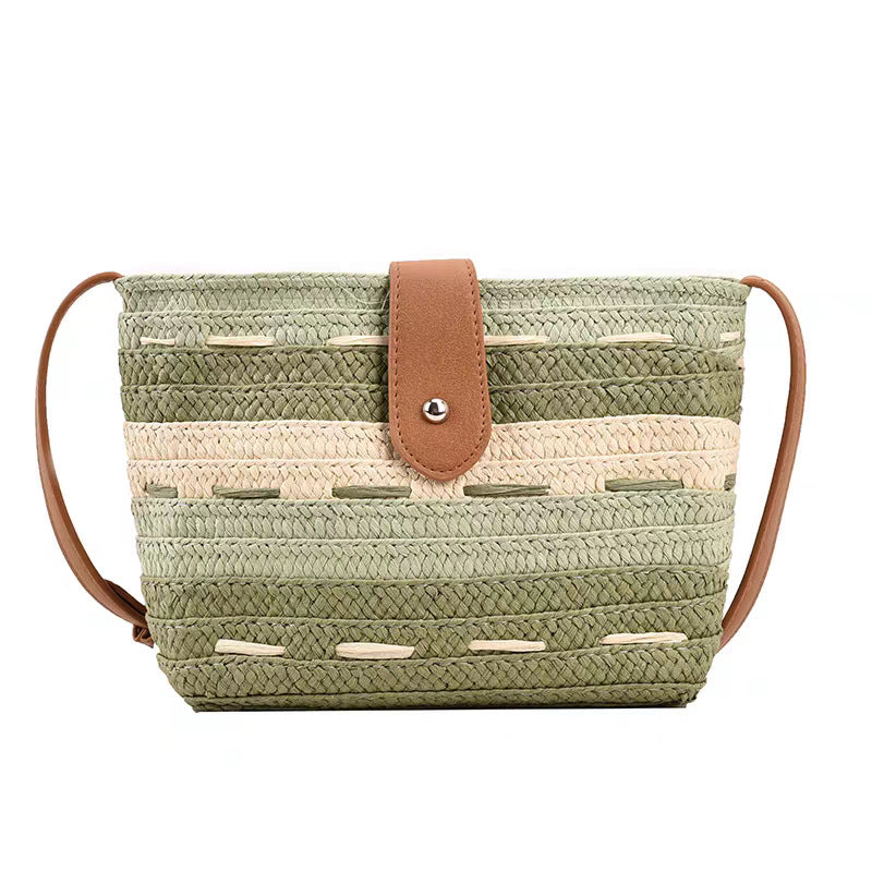 Gradient Color Paper Woven Straw Bag