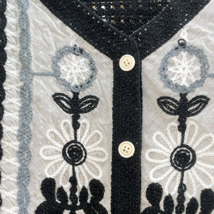 Crosa - Vintage Openwork Crochet Floral Vest