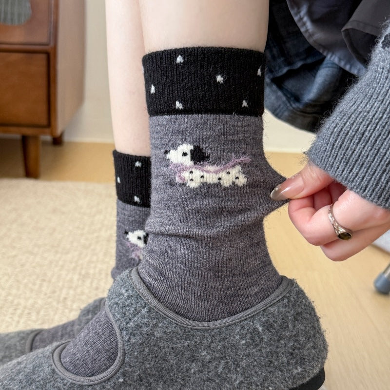 Product image for Rufia - Women's Thick Autumn and Winter Socks (Purple)