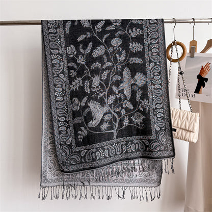 Scarvii - Bird, Botanical and Paisley Fringe Scarf