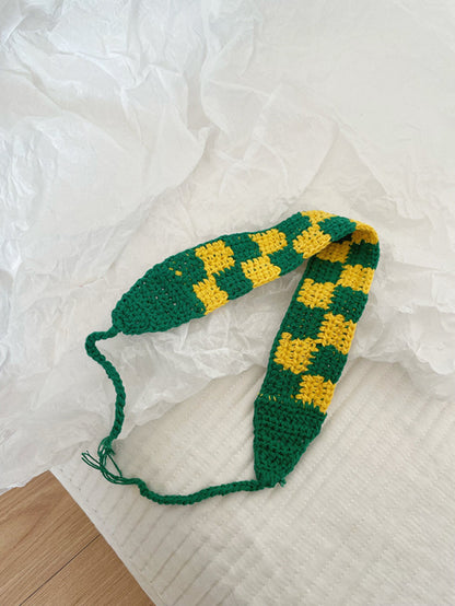 Handmade Crochet Plaid Hairband - Summer's Perfect Accessory