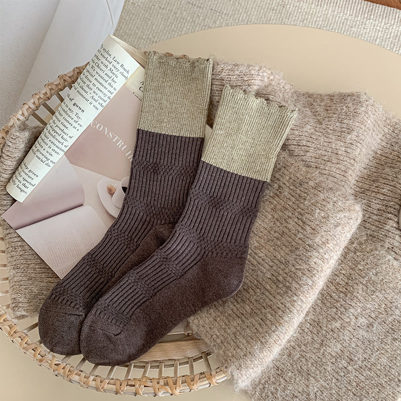 Rufia - Textured Ribbed Crew Socks