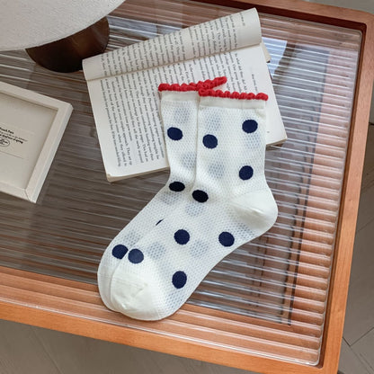 Rufia - Puppy Stripe Pattern All-Season Crew Socks