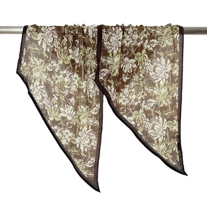 Scarvii - Brown Boho Floral Print Scarf