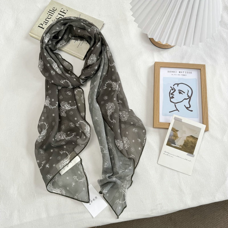 Product image for Scarvii - Sheer Printed Scarf (Gray Paisley)