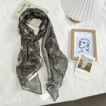 Product image for Scarvii - Sheer Printed Scarf (Gray Paisley)