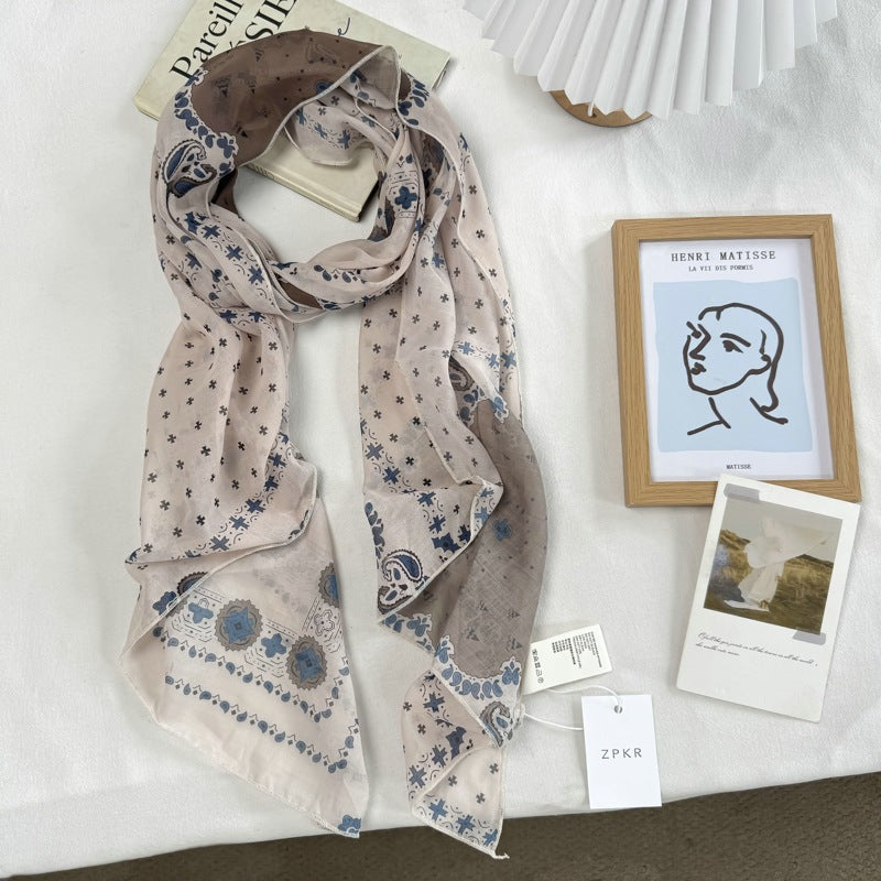 Product image for Scarvii - Patterned Semi-Sheer Scarf (Paisley)