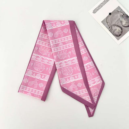 Scarvii Elephant Motif Decorative Skinny Scarf