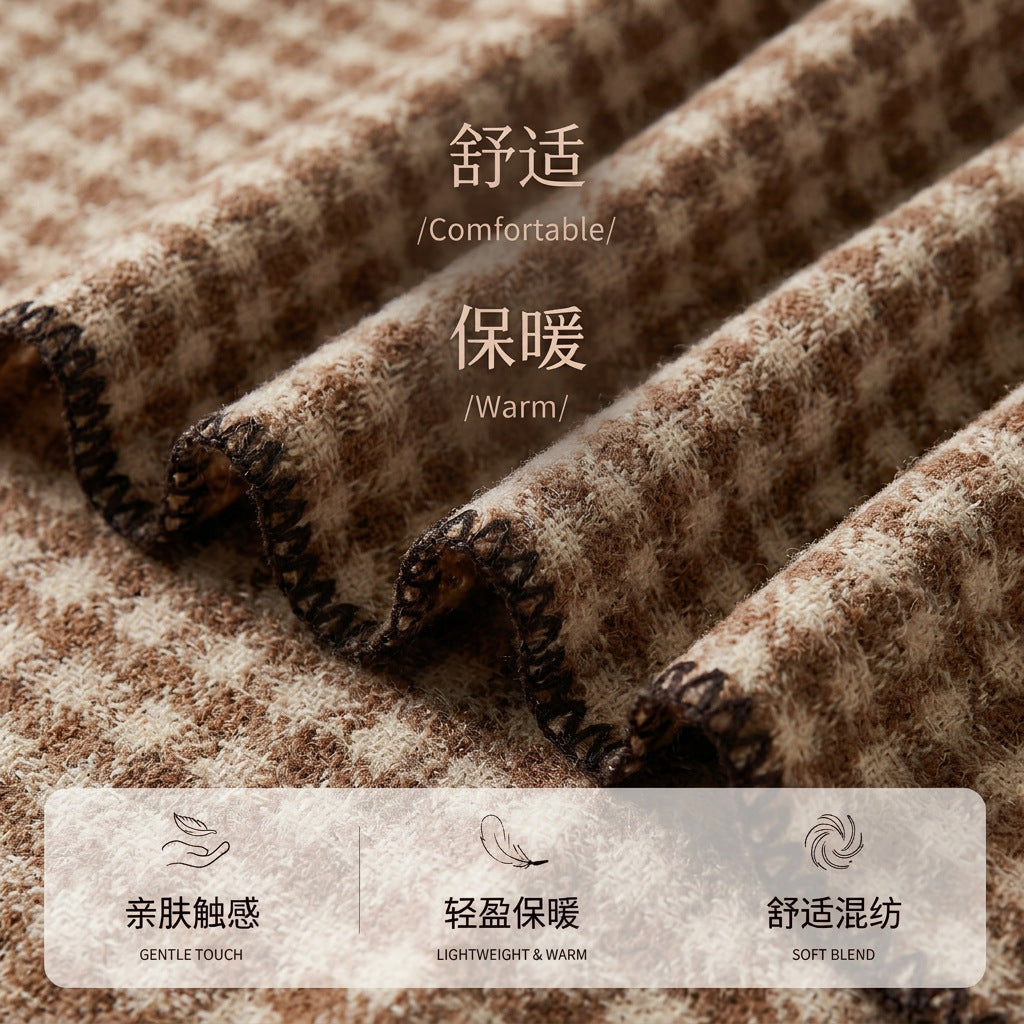 跨境专供｜英伦风春秋包边格子围巾｜舒适保暖｜现货直发支持加工