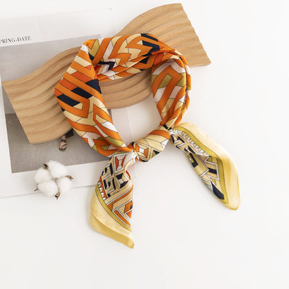 Scarvii stripe scarf head wrap displayed with lengthwise stripe pattern