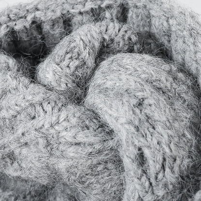 White cable-knit wool-blend cuffed beanie product view