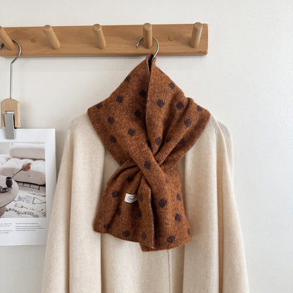 Product image for Scarvii - Polka Dot Narrow Scarf (Caramel)