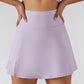 Stepo - High-Waist Slit Mini Tennis Skirt