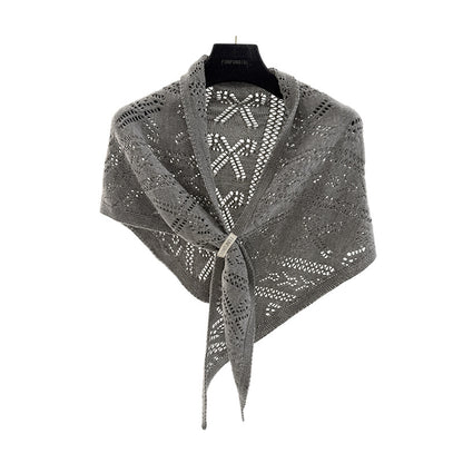 Scarvii - Bow-Like Geometric Openwork Knit Scarf