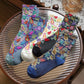 Rufia - 5 Pairs Bohemian Floral Women's Socks