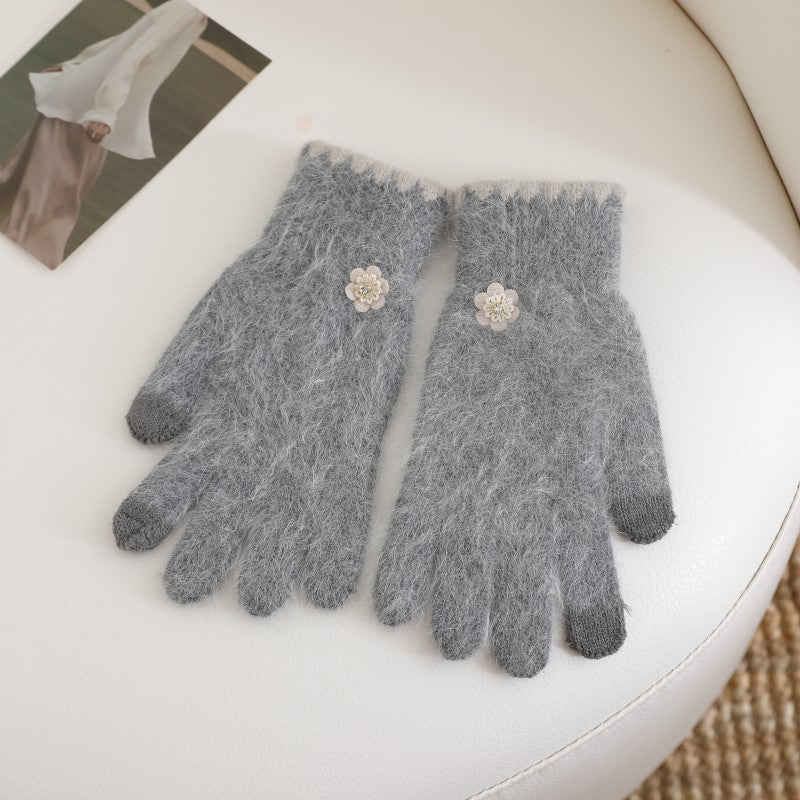 Gloving - Floral Accent Touchscreen Gloves