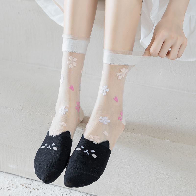 Rufia - Sheer Black Socks for Summer Chic