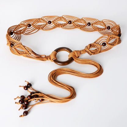 Beco Vintage Woven Belt with woven texture