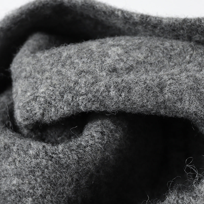 White brushed wool brimless knit beanie product view