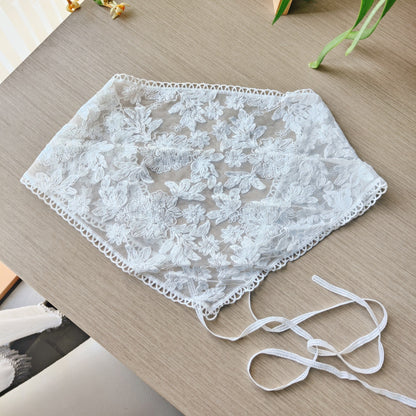 Scarvii - Summer Beige Lace Headscarf