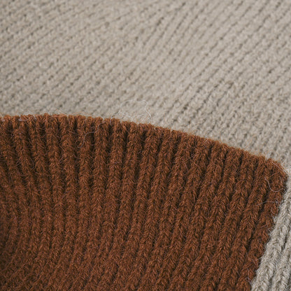Pink colorblock single-layer knit beanie product view