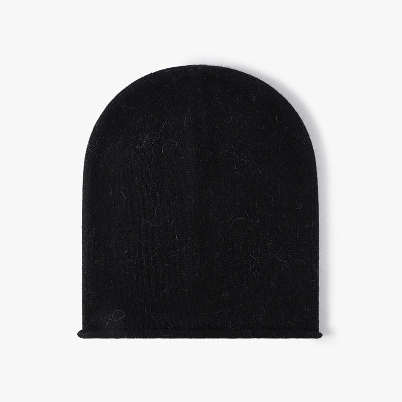 Black soft knit ear-coverage beanie