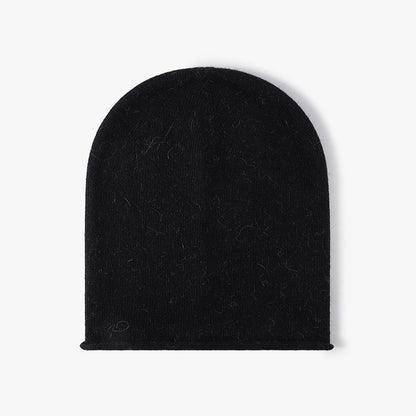Black soft knit ear-coverage beanie