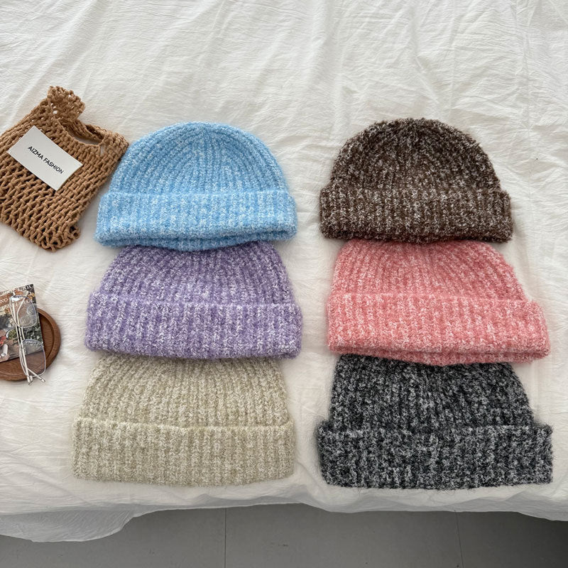 Multicolor textured fleck knit beanie assortment