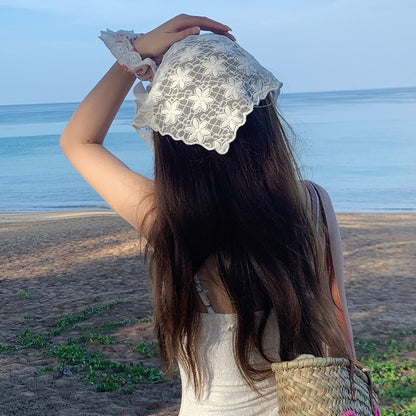Scarvii - White Lace Headband Scarf