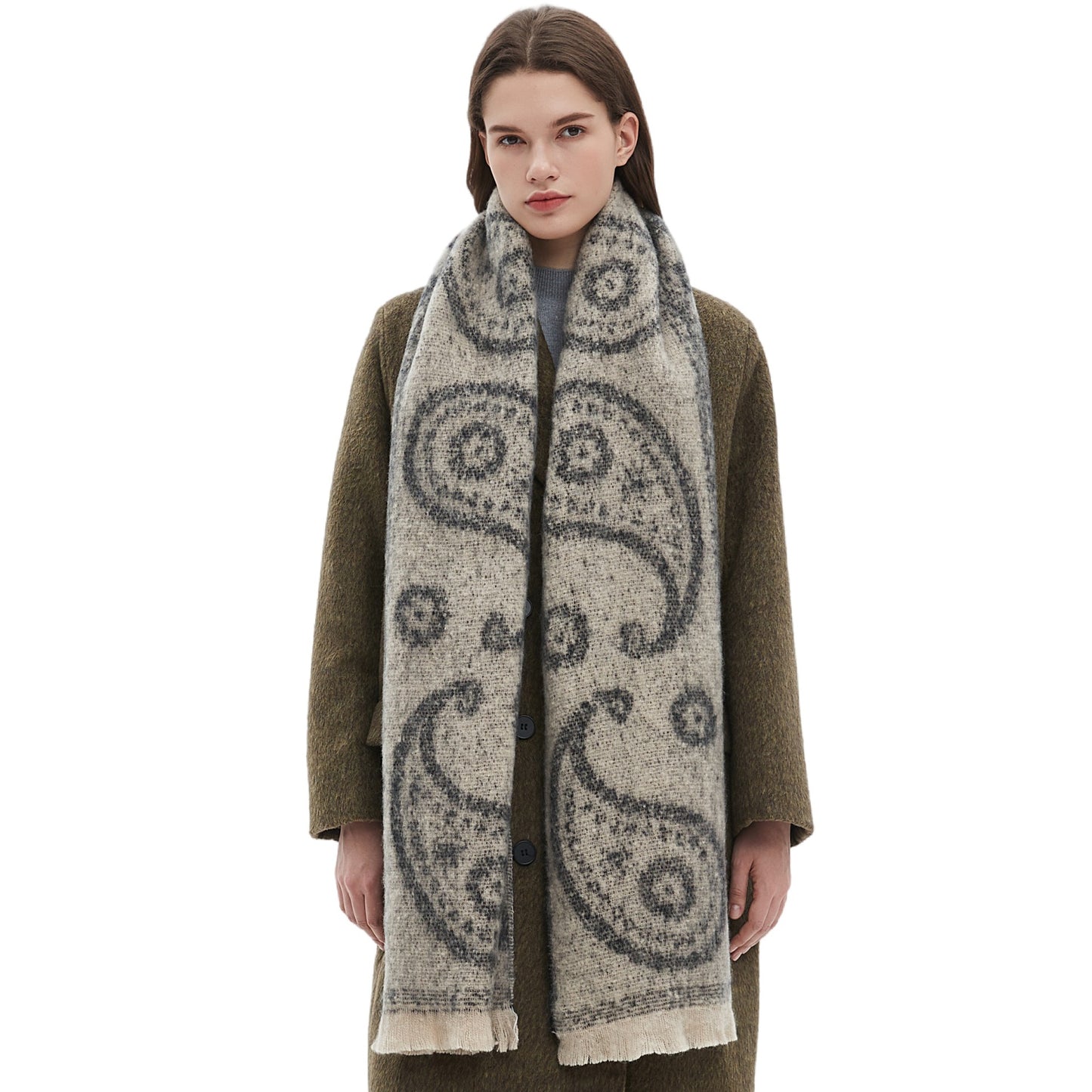 Scarvii - Colorful Paisley Print Winter Scarf