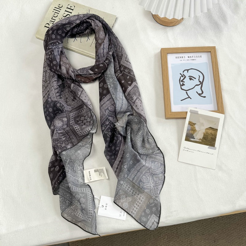 Scarvii - Semi-Sheer Print Scarf