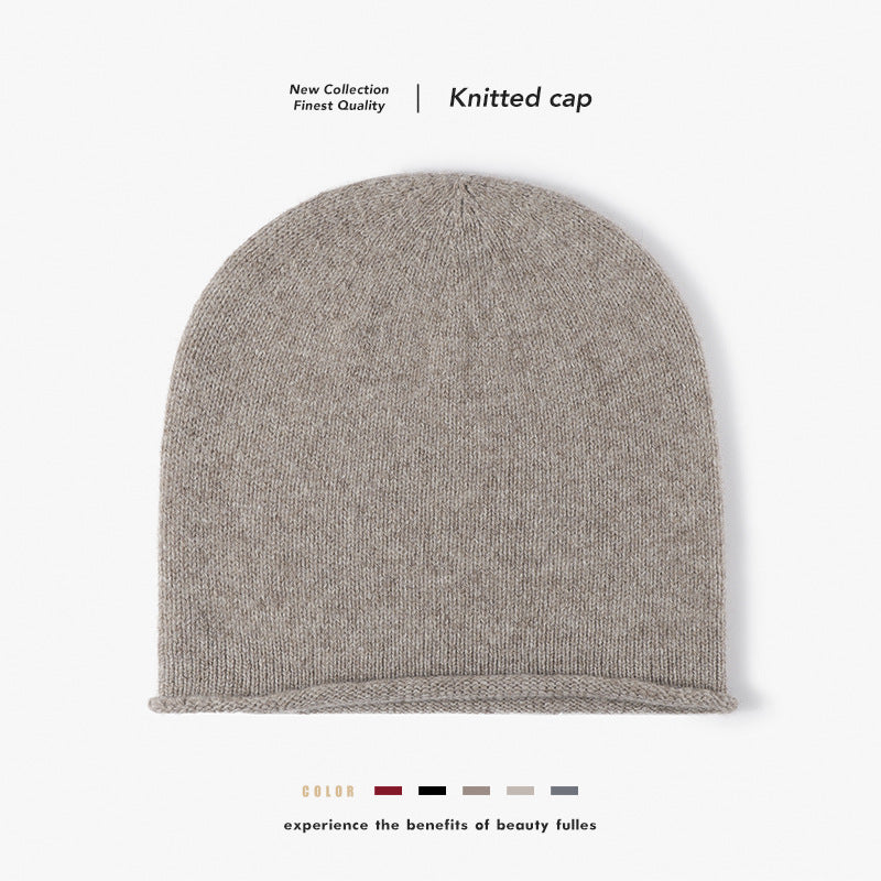 Red wool slouch knit beanie product view