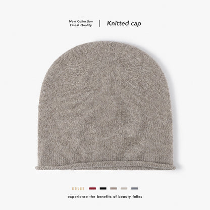 Red wool slouch knit beanie product view