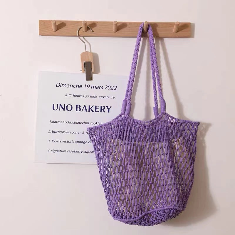 Hand-Crocheted Hollow Shoulder Bag