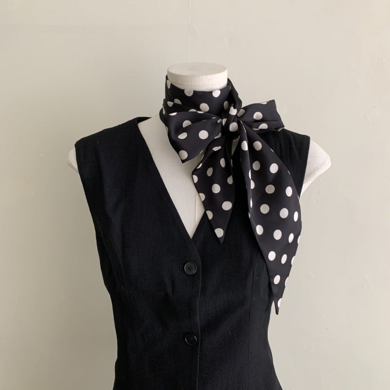 Scarvii - Retro Polka Dot Skinny Scarf