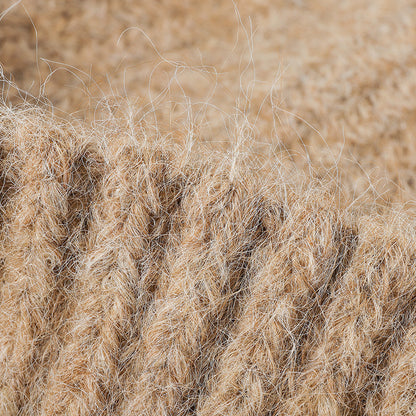 White heathered wool ribbed cuffed knit beanie product view