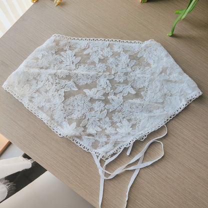 Scarvii - Summer Beige Lace Headscarf