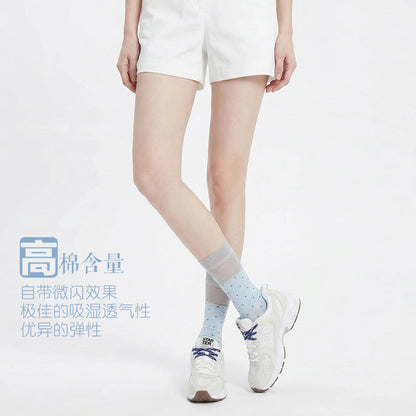 袜子女夏季薄款冰丝堆堆袜轻奢ins潮款无骨透气显瘦芭蕾风中筒袜