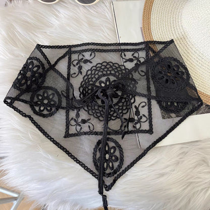Scarvii - White Lace Headband Scarf