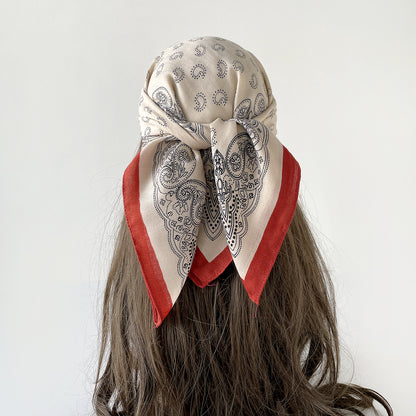 Product image for Scarvii - Velvet Paisley Square Scarf (Red)