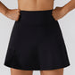 Stepo - High-Waist Slit Mini Tennis Skirt