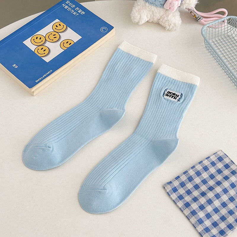 Rufia - Cartoon Ribbed Crew Socks
