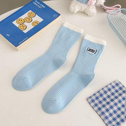 Rufia - Cartoon Ribbed Crew Socks