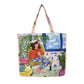 Floral Print Double-Sided Canvas Large Tote Bag