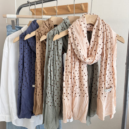 Scarvii - Polka Dot Looped Drape Scarf