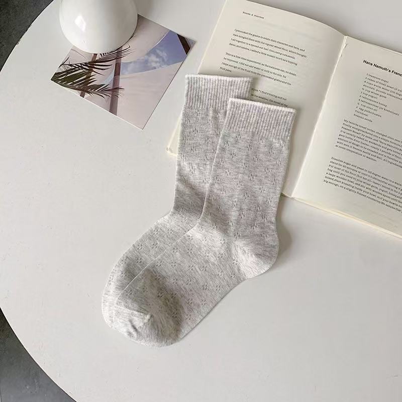 Rufia - Lightweight Knit Floral Crew Socks