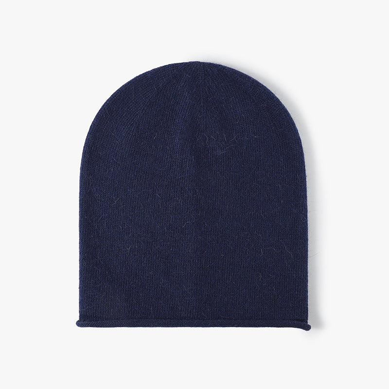 Navy soft knit ear-coverage beanie