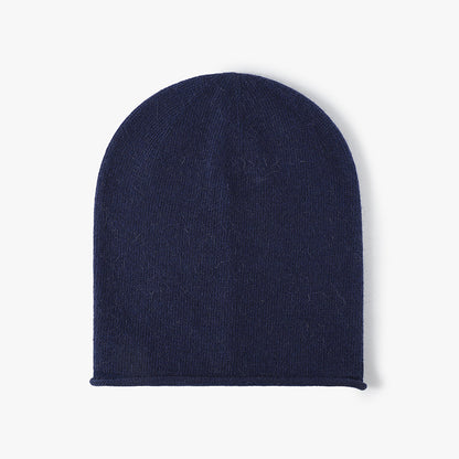 Navy soft knit ear-coverage beanie